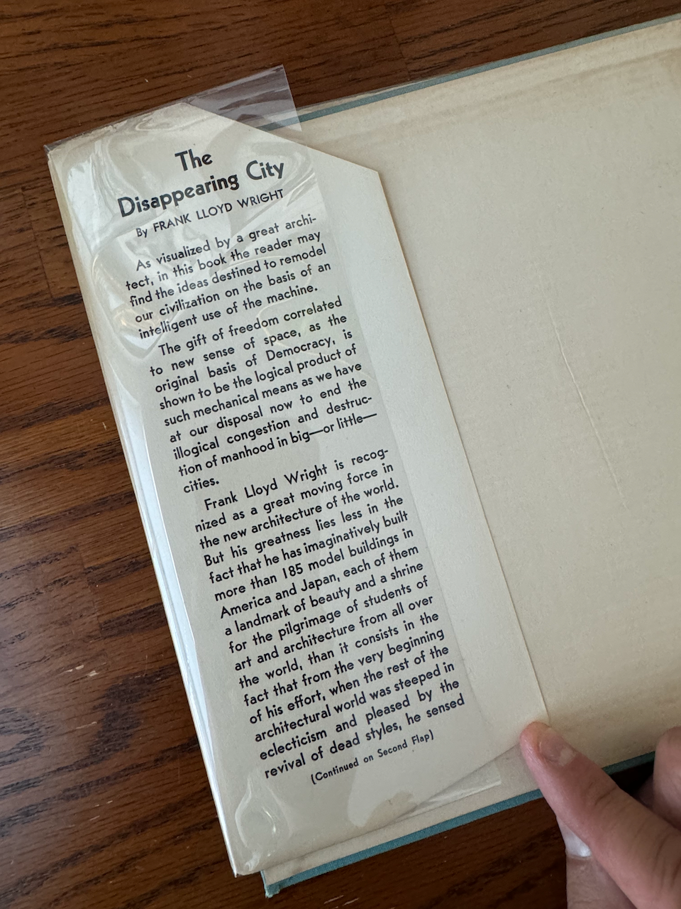 The Disappearing City / First Edition, Second State / 1932