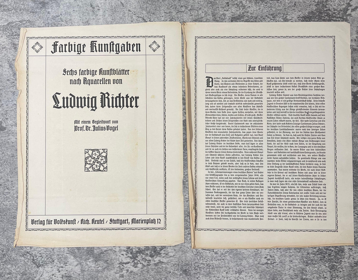 German Art / 6 Watercolor Art Sheets by Ludwig Richter - Precious Cache