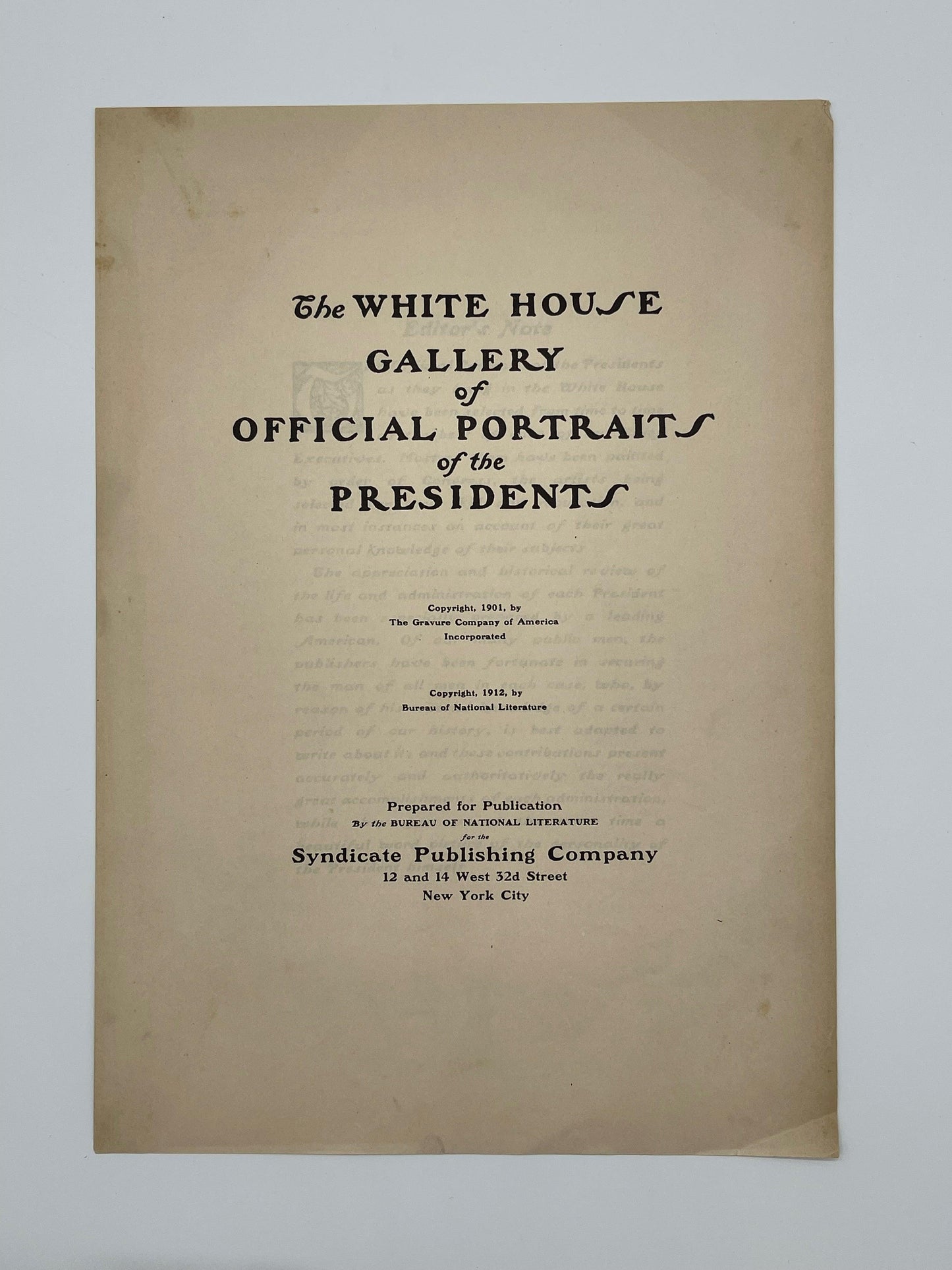 Official Portraits of Our Presidents / 1912 - Precious Cache