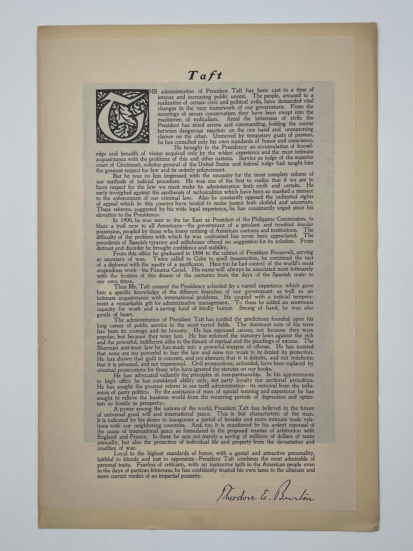 Official Portraits of Our Presidents / 1912 - Precious Cache
