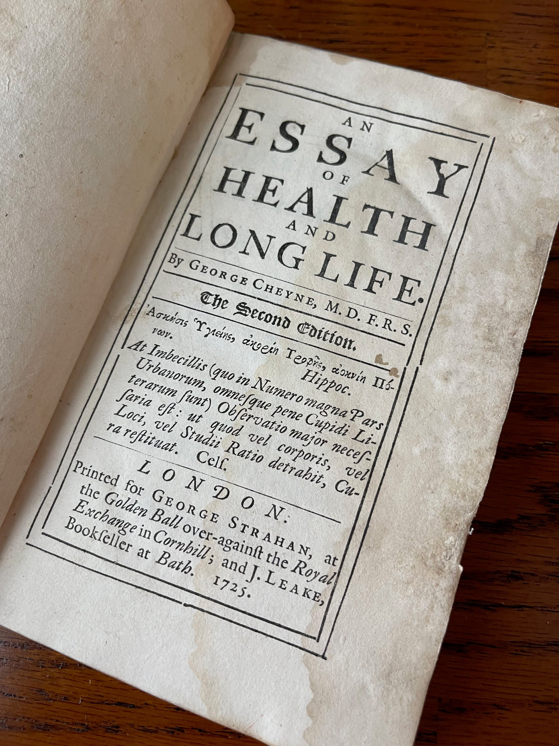 An Essay Of Health And Long Life / 1725 - Precious Cache