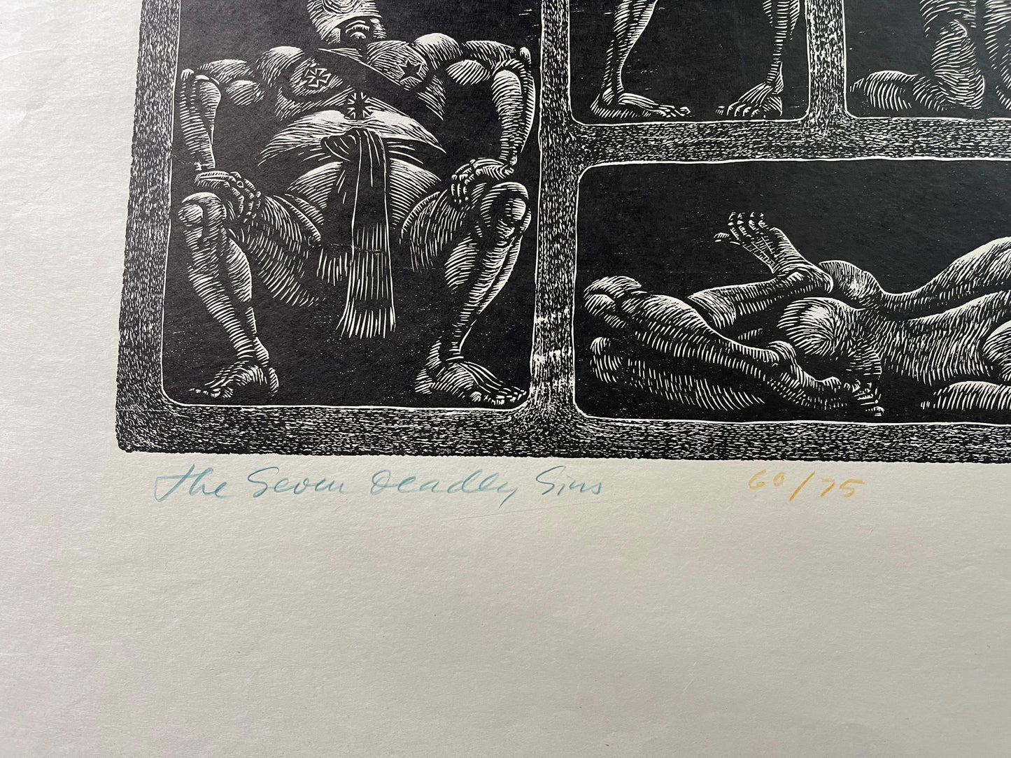 Fritz Eichenberg / The Seven Deadly Sins / Signed Engraving / c1960 - Precious Cache
