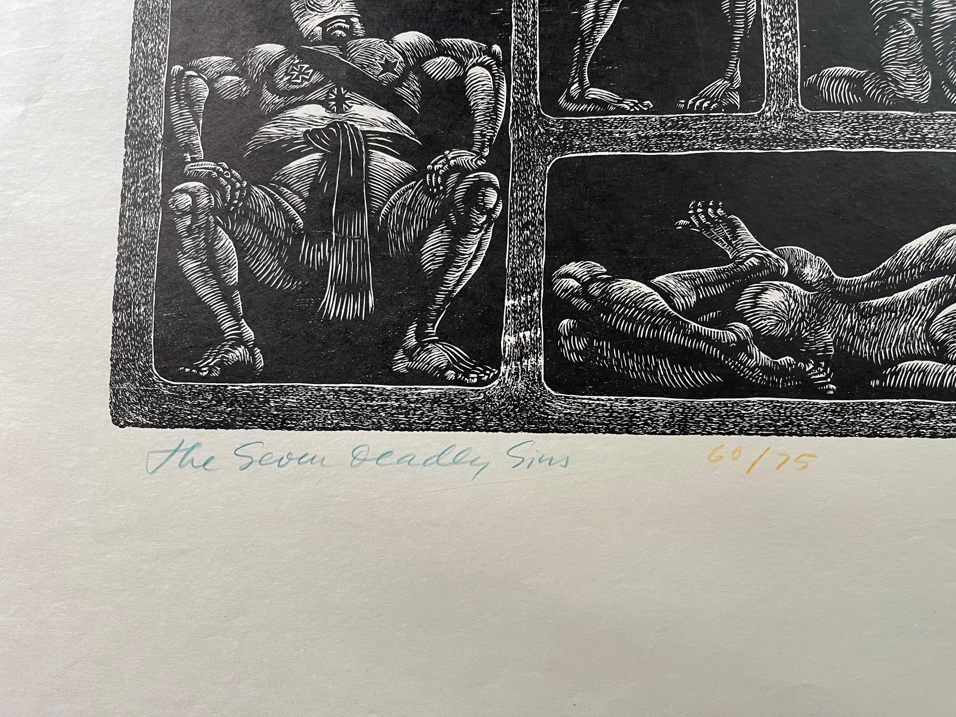 Fritz Eichenberg / The Seven Deadly Sins / Signed Engraving / c1960 - Precious Cache
