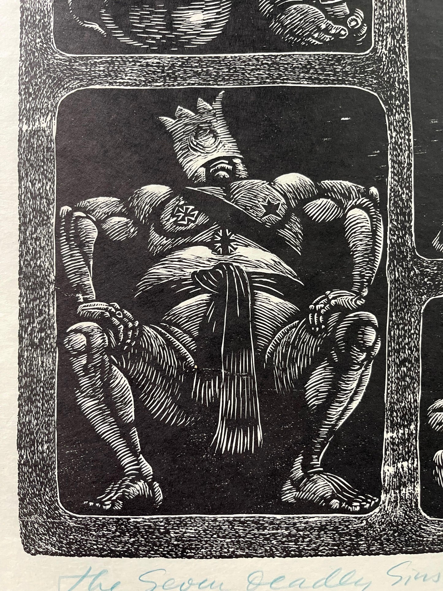 Fritz Eichenberg / The Seven Deadly Sins / Signed Engraving / c1960 - Precious Cache