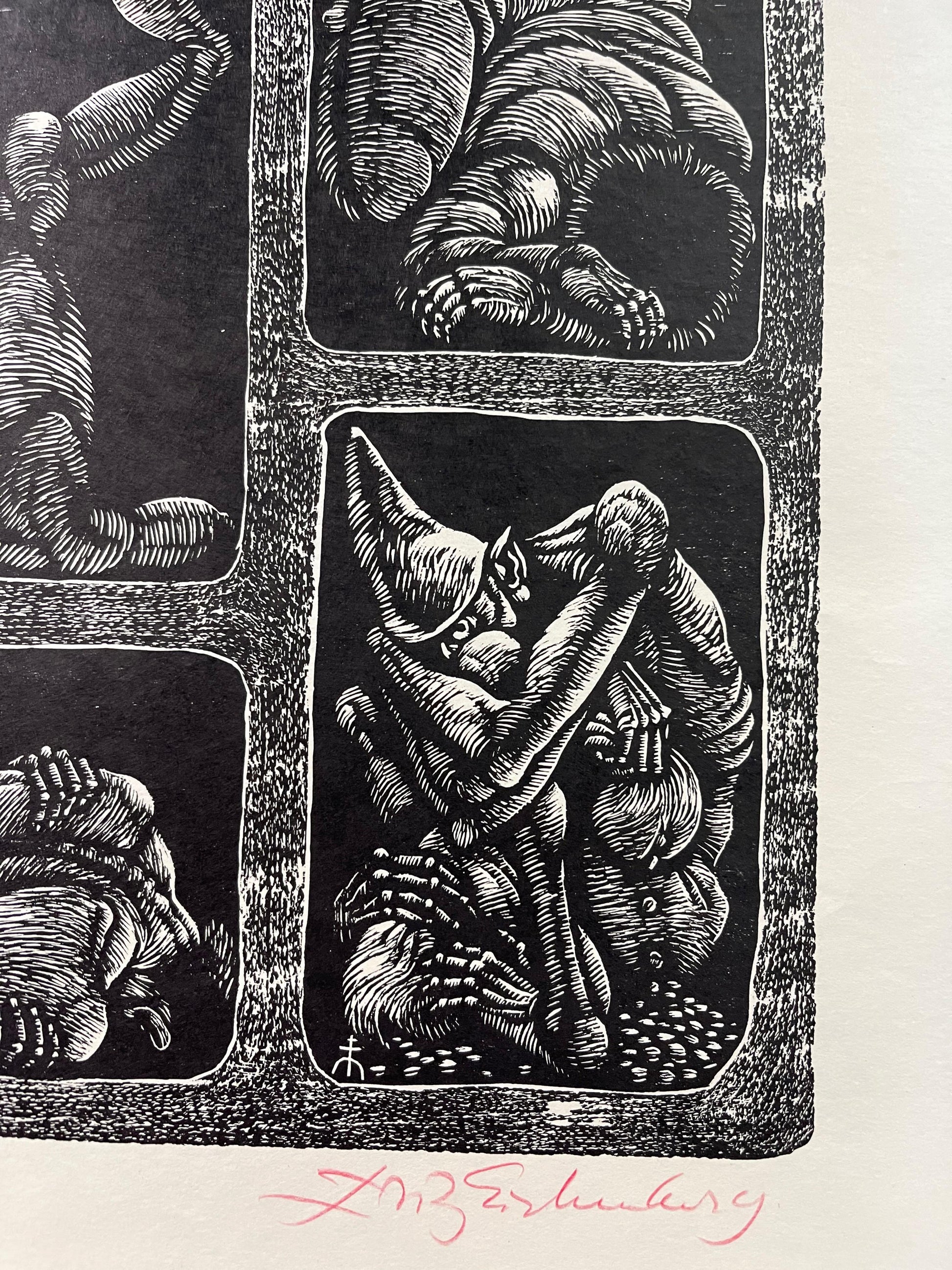 Fritz Eichenberg / The Seven Deadly Sins / Signed Engraving / c1960 - Precious Cache