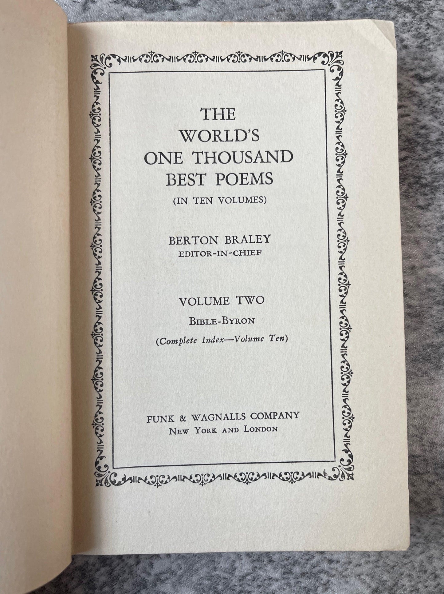 Worlds One Thousand Best Poems Complete / 10 Volume Set / 1929 - Precious Cache