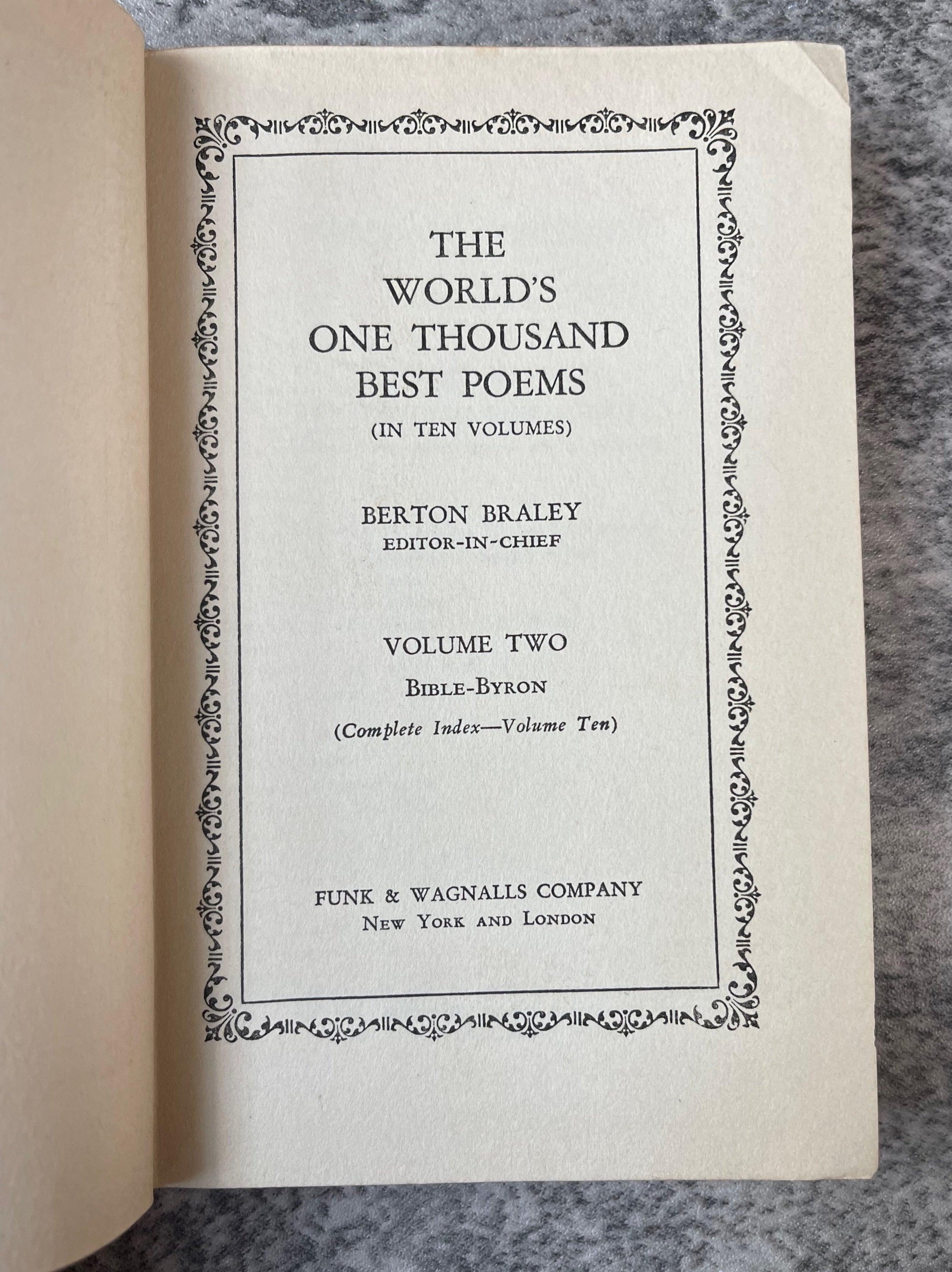 Worlds One Thousand Best Poems Complete / 10 Volume Set / 1929 - Precious Cache
