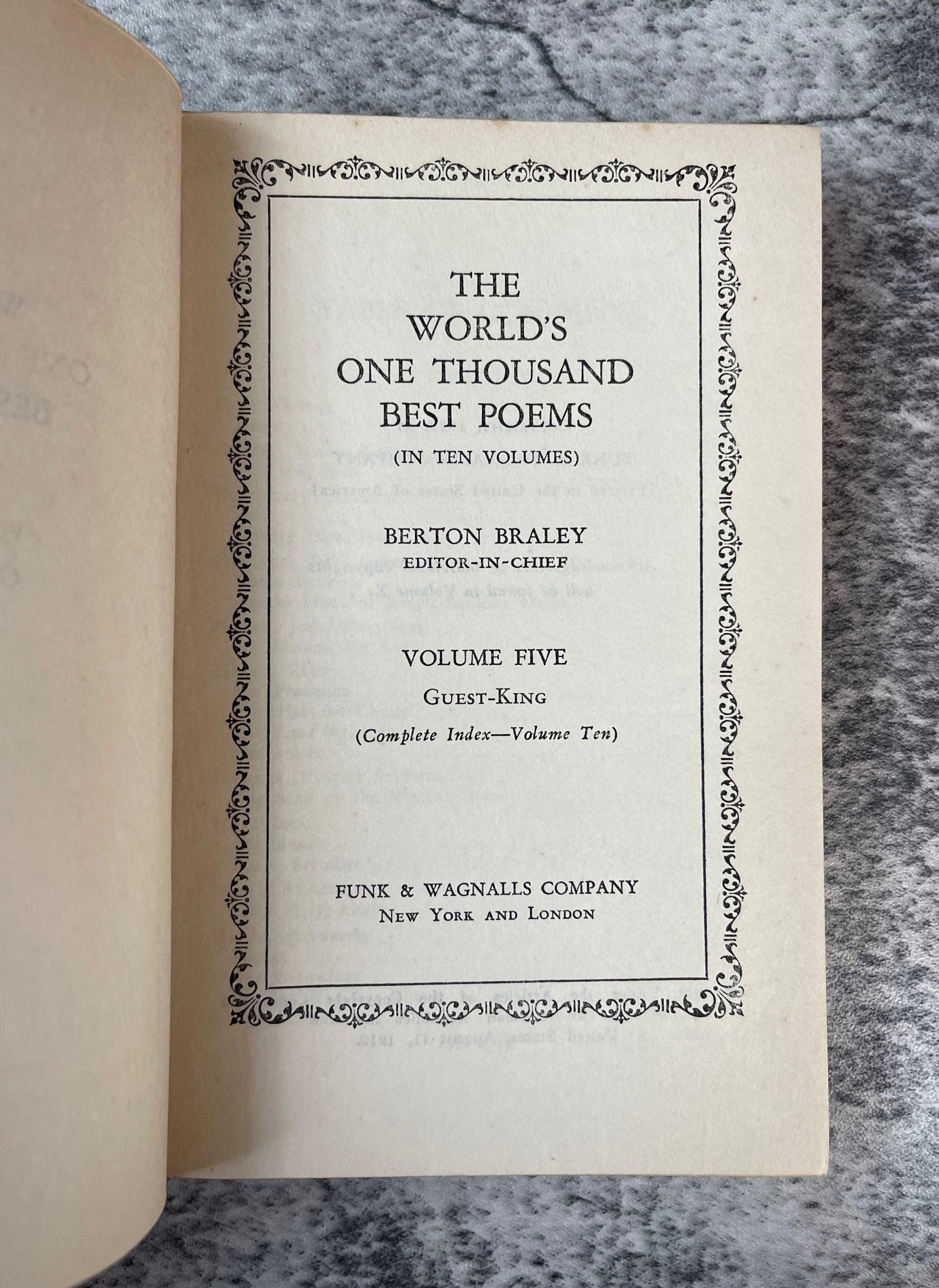 Worlds One Thousand Best Poems Complete / 10 Volume Set / 1929 - Precious Cache