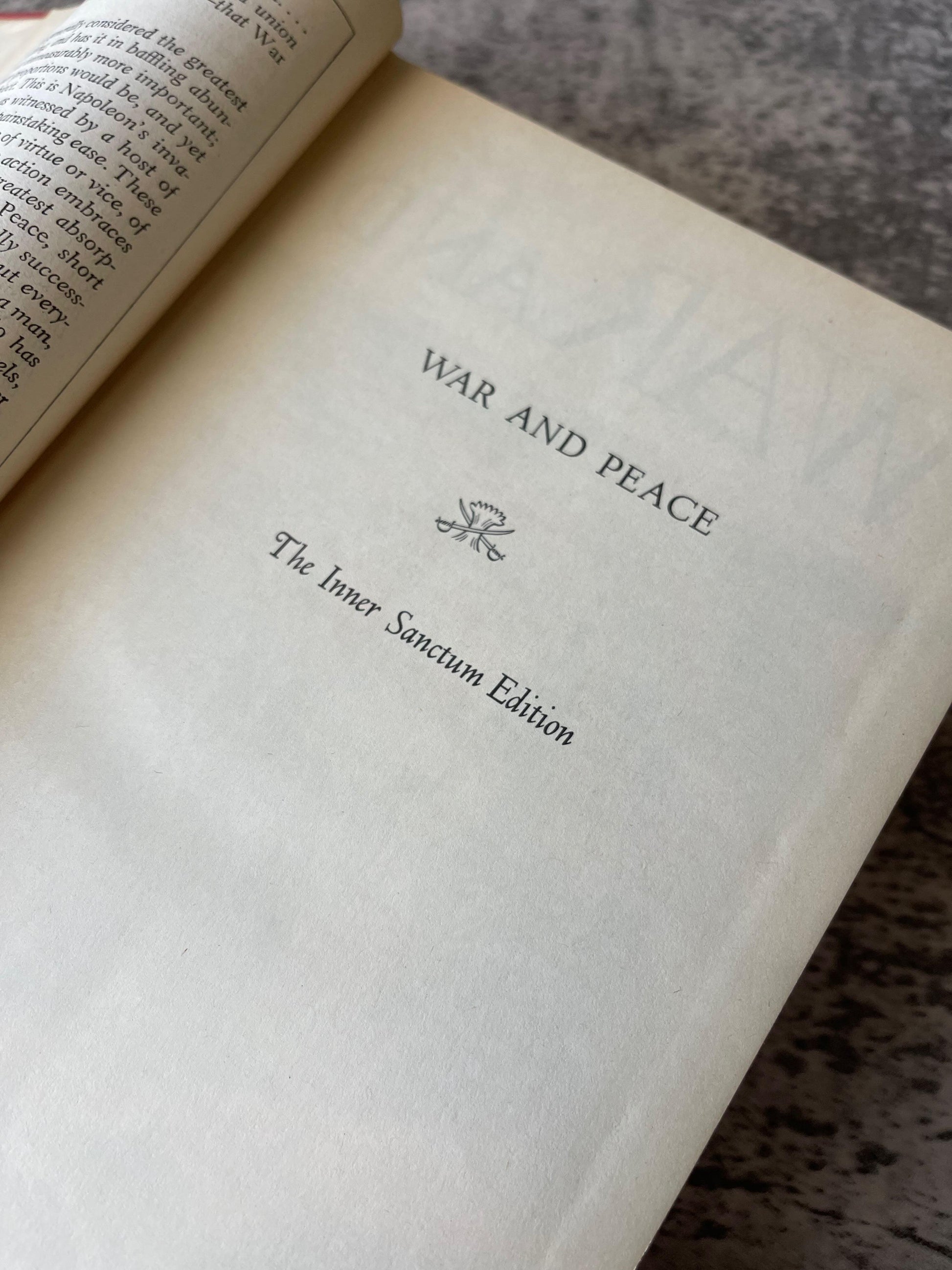 War and Peace / The Inner Sanctum Edition / 1942 - Precious Cache