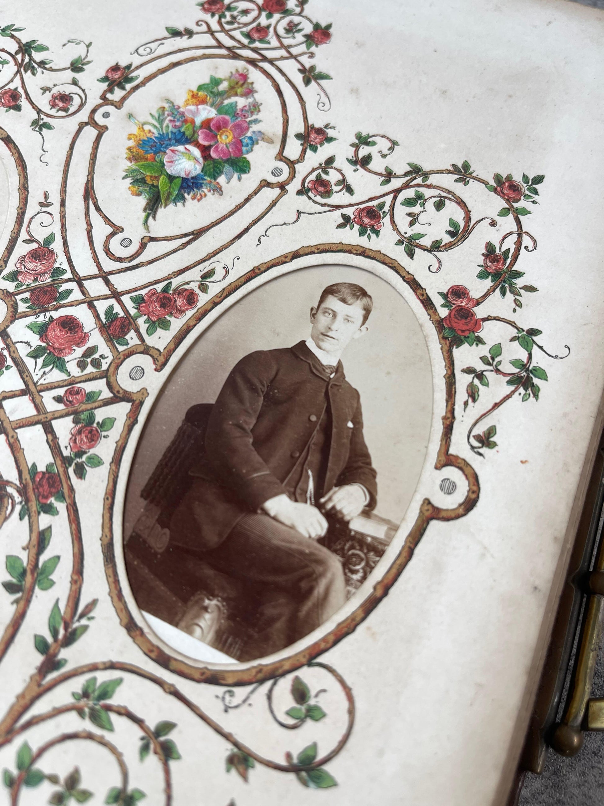 Victorian Embossed Leather Photography Album / 1876 - Precious Cache