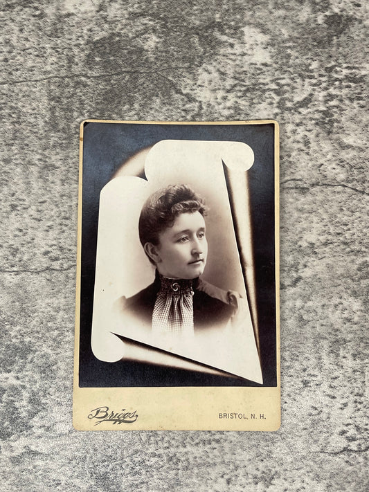 Cabinet Card Photo of a young lady with a dark background - Precious Cache